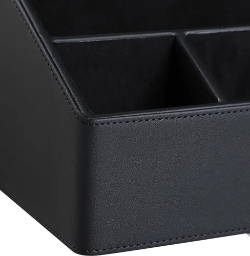 Miniatura 7 de Organizador de escritorio de piel PU, lujoso soporte para control remoto para accesorios de escritorio de oficina en casa, organizador de cajón