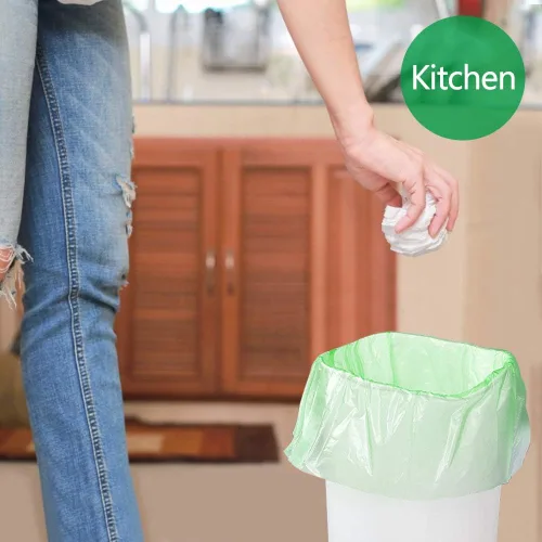 Miniatura 7 de Bolsas de basura biodegradables de 4 a 6 galones, 100 unidades, extra gruesas pequeñas bolsas de basura para reciclaje para cocina, baño, patio