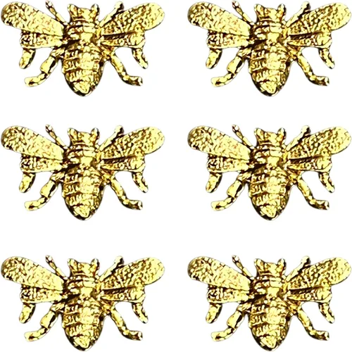 Juego de 6 imanes dorados para decoración de abeja, imanes de cocina para refrigerador, decoración de abejas de miel, imanes dorados para nevera,