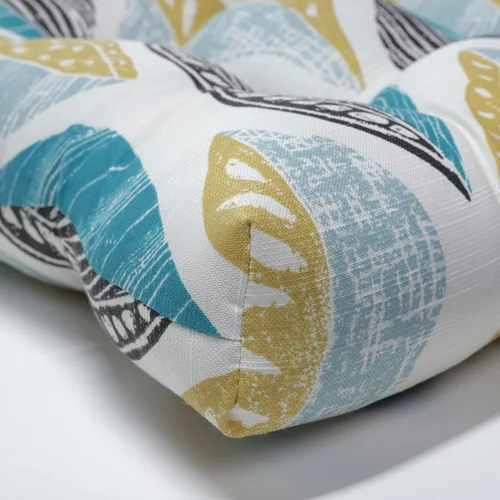 Miniatura 3 de Pillow Perfect Cojín para banco/columpio con diseño capitoné para exteriores/interiores, 56 x 18 pulgadas, azul
