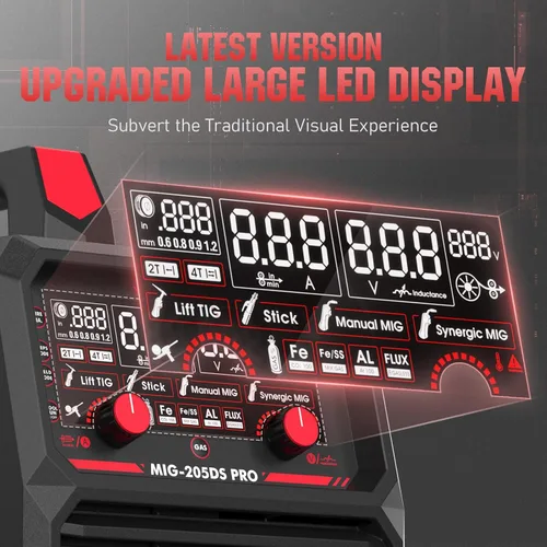 Miniatura 2 de YESWELDER Soldador MIG-205DS PRO MIG, 200Amp 110/220V Máquina de soldadura MIG de doble voltaje, 5 en 1 Gas MIG/Flux Core MIG/Spool Gun MIG/Spool