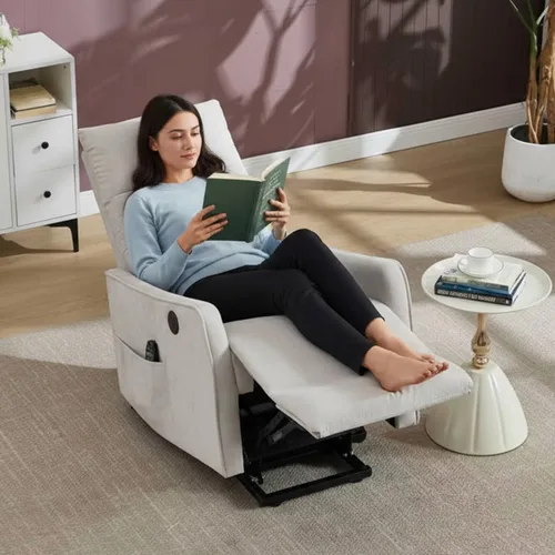 Miniatura 2 de Silla reclinable eléctrica con elevación Trustyue con calor y masaje, sillas elevadoras para asistencia al estar de pie, silla pequeña con elevación
