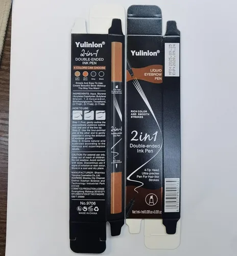 Miniatura 8 de 9706 - Bolígrafo líquido 2 en 1 para cejas de doble extremo, cabeza de 4 puntas y 1 punta ultra fina, dibuja fácilmente cejas realistas, 1#marrón