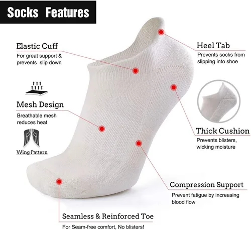 Miniatura 2 de Busy Socks Calcetines de compresión de lana merina para hombres y mujeres, calcetines suaves y gruesos con lengüeta acolchada, 36 pares