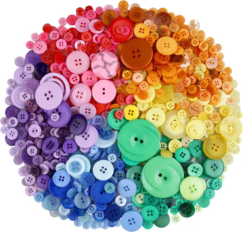 Miniatura 8 de Greentime 1400-1500 botones de resina, botones de costura, varios tamaños para decoraciones de fiesta de Navidad, costura, bricolaje, pintura