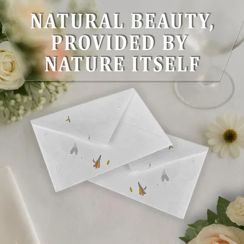 Miniatura 5 de Wanderings Sobres blancos hechos a mano con pétalos de flores reales de 4.25 x 6.25 pulgadas, paquete de 25 sobres de prensa en frío para anuncios