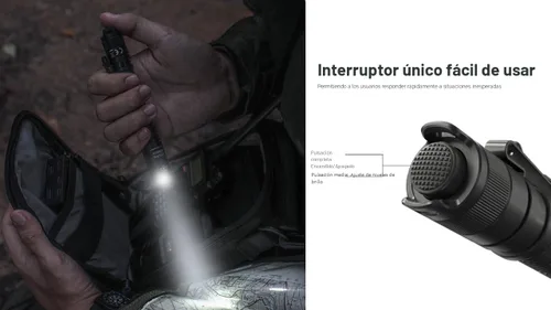 Miniatura 5 de Nitecore Linterna MT2A Pro EDC, 1000 lúmenes, haz de 279 yardas, recargable USB-C, compatibilidad de doble potencia, linterna delgada compacta e