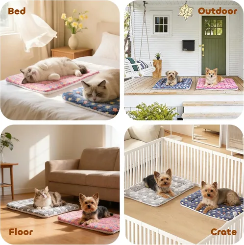 Miniatura 5 de Mora Pets Cama para perros ultra suave con bonito estampado de estrellas, lavable para perros grandes, medianos y pequeños, reversible, forro polar