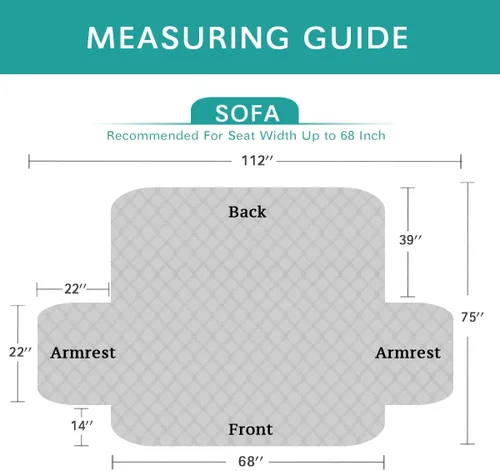 Miniatura 6 de Turquoize Fundas de sofá 100 % impermeables para perros, mascotas, protector de sofá impermeable antideslizante para 1 cojín, protector de muebles