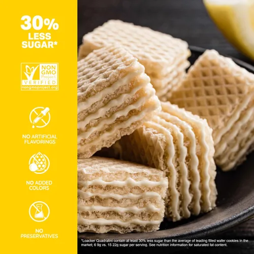 Miniatura 4 de Loacker Quadratini - Galletas prémium de oblea de limón, 250 gramos/8.82 onzas