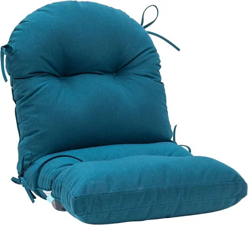 Miniatura 11 de QILLOWAY Cojín copetudo para silla de exterior, impermeable, 43 x 20 x 4 pulgadas, antideslizante, almohadilla de repuesto para muebles de mimbre
