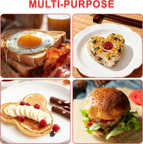 Miniatura 9 de Moldes de huevo moldeador de huevos para hacer panqueques con asa, 6