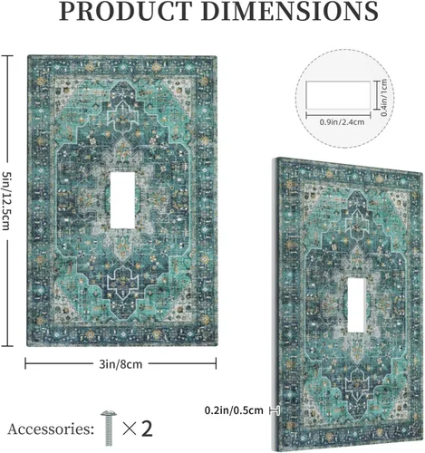 Miniatura 5 de Cubiertas artísticas de interruptor de luz artística de medallón oriental bohemio/mutil, 1 cuadrilla, cubierta de placas de pared para dispositivo