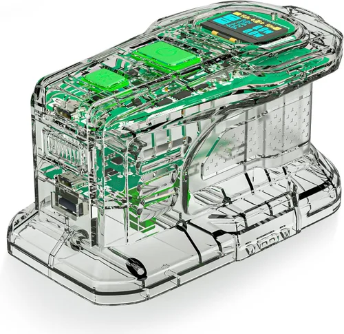 Miniatura 13 de SYMIK Cargador de 100 W y convertidor de fuente de alimentación de 145 W para baterías Ryobi de 18 V, cargador bidireccional avanzado con pantalla