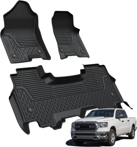 Miniatura 12 de LASFIT - Alfombrillas para Ram 1500 2019-2024 Cabina Tripulación con Cubo de Almacenamiento Bajo el Asiento Trasero