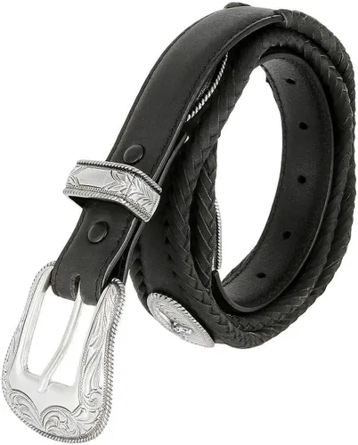 Miniatura 7 de Longhorn SteerGold Star Conchos Ranger Cinturón Western Cowboy Cowgirl Cuero Genuino Cinturón Trenzado, Tamaño Hasta 60 pulgadas