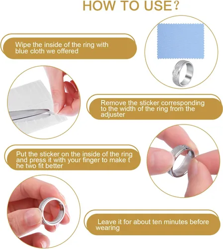 Miniatura 3 de Blulu Juego de 85 medidores de anillos para anillos sueltos, kit de ajustador de tamaño invisible con protectores de silicona para hombres