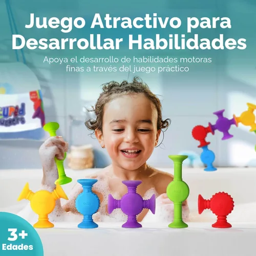 Miniatura 7 de BUNMO Juguetes de baño de succión - Conecta, construye, crea – Juguetes de baño para niños pequeños – Horas de diversión y creatividad – Habilidades
