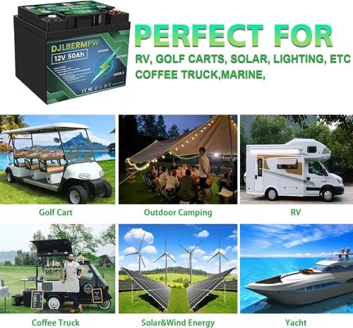 Miniatura 9 de Batería LiFePO4 de 12V 50Ah Batería de litio de 12V 50Ah, más de 4000 ciclos profundos Baterías de litio marinas con BMS integrado de 50A 640Wh