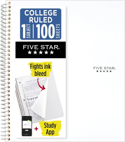 Miniatura 10 de Cuaderno de Five Star, 1 materia, con rayas, 100 hojas, 11" x 8-1/2", Negro