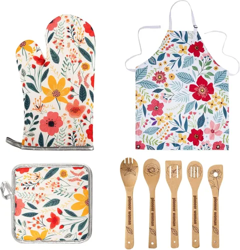 Miniatura 18 de 5 Pcs Kitchen Stuff Accessories, Kitchen Oven Mitts and Pot Holders Sets with Cooking Kitchen Aprons for Women,Gifts for Women 5 piezas