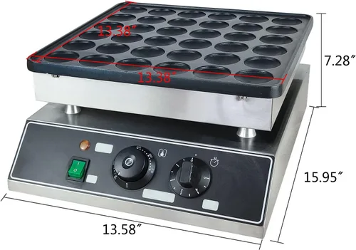 Miniatura 4 de Mini panqueques para mini panqueques holandeses de doble placa de 110 V, panqueque eléctrico comercial para restaurante y uso doméstico