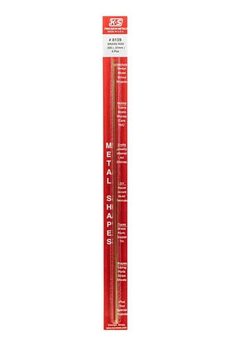 K&S Precision Metals Varilla Redonda de Latón 8159 – 0.020" DE x 12" de Largo – Manualidades DIY, Eléctrico, Fontanería, Joyería, Modelado, Hecho en