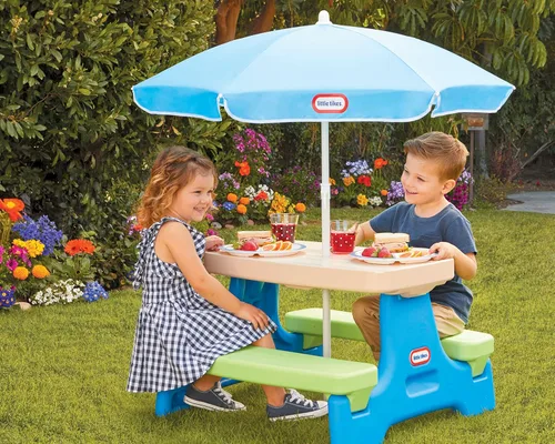 Miniatura 2 de Mesa de picnic con sombrilla Little Tikes, fácil de guardar, na, Multicolor