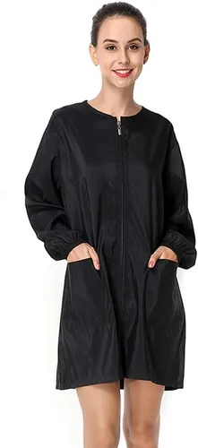 Bata de Tela de Poliéster para Salón Profesional, Chaqueta de Estilista, Capa de Corte de Pelo Impermeable, Delantal de Barbero