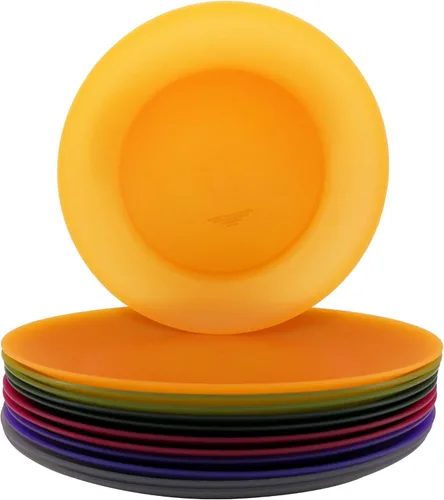 Miniatura 12 de AOYITE Platos de cena de plástico reutilizables, juego de 12 platos para ensalada irrompibles, sin BPA, aptos para microondas y lavavajillas, platos