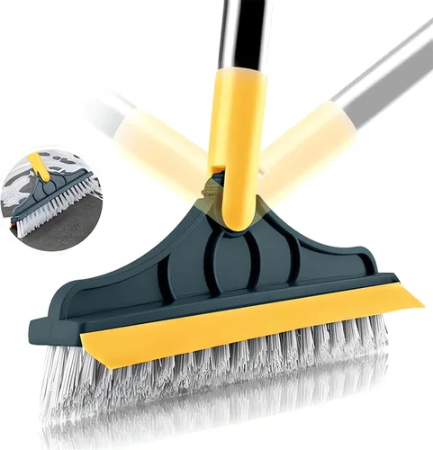 Miniatura 7 de Cepillo de limpieza 2 en 1 con mango largo resistente, potente cepillo de ducha y raspador 2 en 1 con rascador suave, cepillo de cerdas