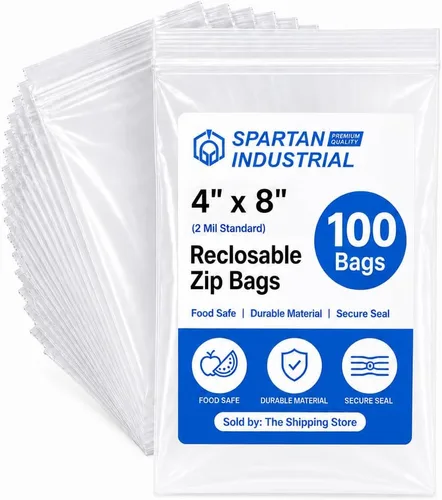 Miniatura 14 de Spartan Industrial - Bolsas con cremallera de 2 x 8 pulgadas de largo (100 unidades) - Bolsas de polietileno transparentes con cierre de 2 mil
