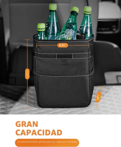 Miniatura 6 de HOTOR Cubo de basura para automóvil: organizador de automóvil a prueba de fugas y bolsa de almacenamiento para la parte trasera/delantera/consola