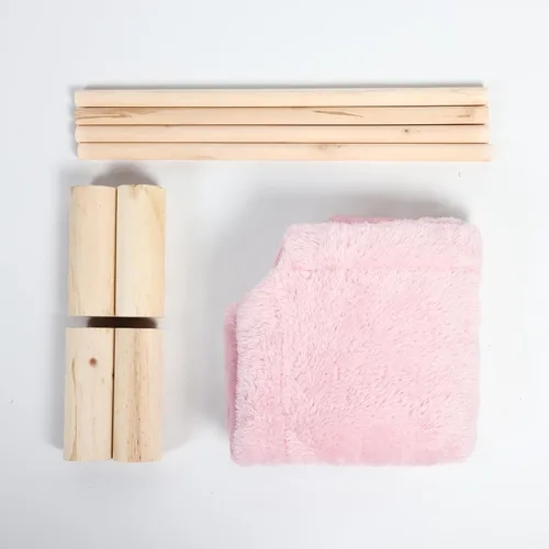 Miniatura 6 de Patas Lague Hamaca para gatos y perros, cama elevada para perros pequeños, cama elevada de madera para gatos y conejos, muebles para todas las Forro