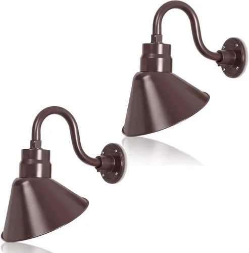 Miniatura 39 de Lámpara de señal de cuello de cisne con pantalla angular negra satinada de 10 pulgadas con brazo de extensión largo de 22 pulgadas, aplique de pared