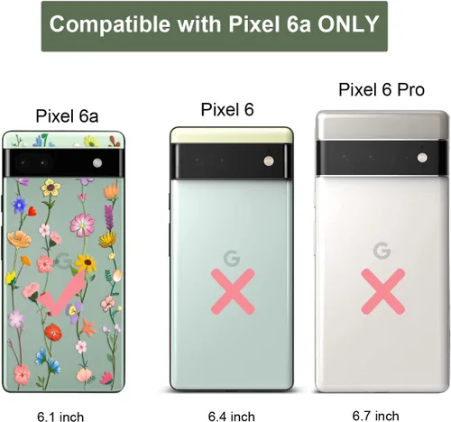 Miniatura 9 de Unov Funda para Pixel 6a, transparente con diseño, ajuste delgado, buen agarre, funda de teléfono en relieve, cubierta protectora a prueba