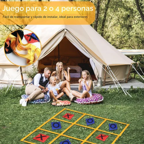 Miniatura 6 de Juego de Tic Tac Toe – 4 pies x 4 pies para patio al aire libre gigante Tic Tac Toe para patio trasero, campamento, césped, portátil, sin montaje