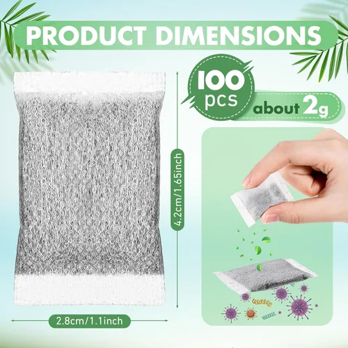 Miniatura 2 de Lounsweer 100 filtros de agua de carbón activado, filtros de destilador de cáscara de coco, sobres de carbón activado para la mayoría