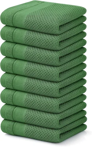 Miniatura 16 de Homaxy Paños de cocina 100% algodón, paquete de 8 – 12 x 12 pulgadas, tejido de gofre, muy suaves y absorbentes, paños de cocina de secado rápido