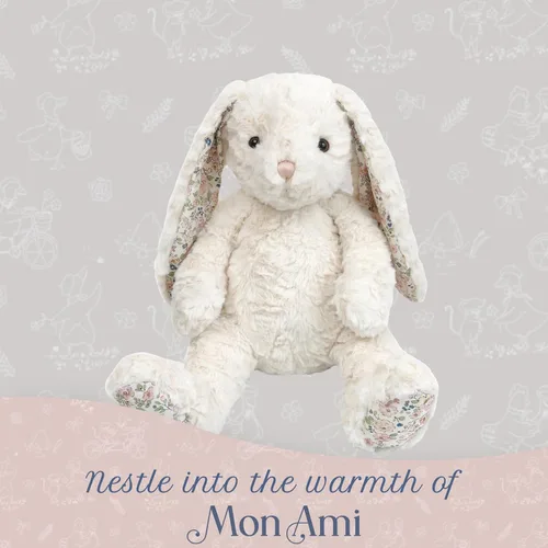 Miniatura 4 de MON AMI Faith Bunny - Animal de peluche de 17 pulgadas para niños y niñas, juguete de peluche suave de conejo crema, compañero para acurrucarse