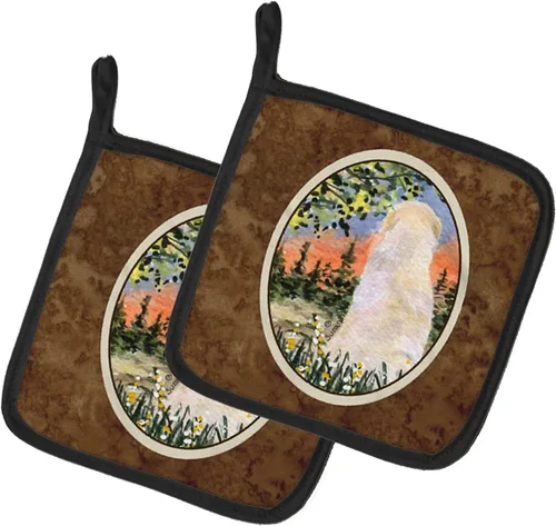 Miniatura 258 de Caroline's Treasures SS8617PTHD - Juego de soportes para ollas de cocina resistentes al calor, almohadillas calientes para horno para cocinar, Husky