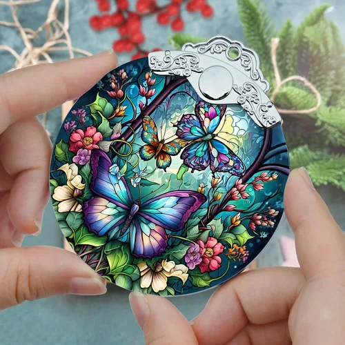 Miniatura 3 de Jocidea Adorno navideño de mariposa para árbol, decoración navideña, regalos para amantes de las mariposas