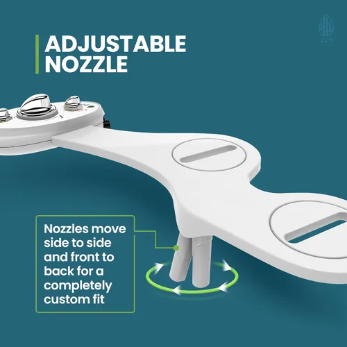 Miniatura 5 de Zen Bidé z-500 Agua Fría y Caliente Componentes Dos Boquilla Bidé Asiento para inodoro Attachment de latón con Self Limpieza Kit de boquillas