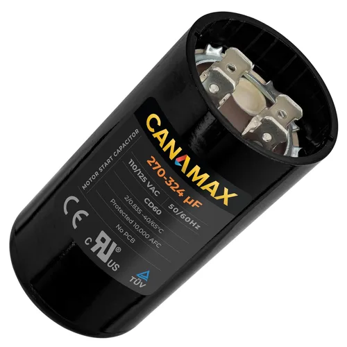 Miniatura 23 de 108-130 uf 108/130 MFD 110-125 VCA Voltios CD60 Condensador de arranque de motor redondo 50/60 Hz AC Eléctrico - Compatible con condensadores