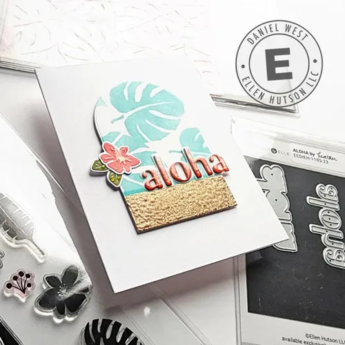 Miniatura 3 de Las siluetas de follaje tropical incluyen una hoja de Monstera, palmera, hoja de plátano y flores de Julie Ebersole, Essentials by Ellen Stamp & Die