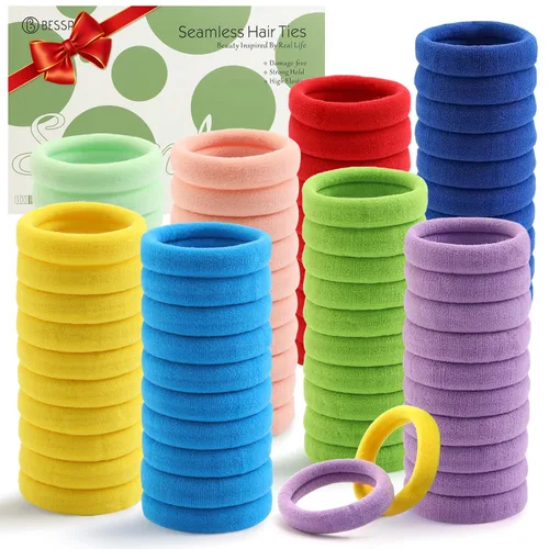 Miniatura 18 de Coleteros para cabello grueso o fino, elásticos, para niña o mujer, sin costuras, suaves, 100 piezas Colores marrón oscuro