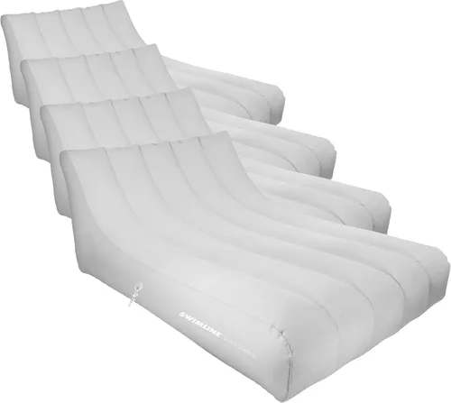 Miniatura 13 de SWIMLINE Original Cloud Chaise 360 - Tumbona flotante para piscina y lago, balsa circular para adultos y niños, respaldo W Cómoda textura