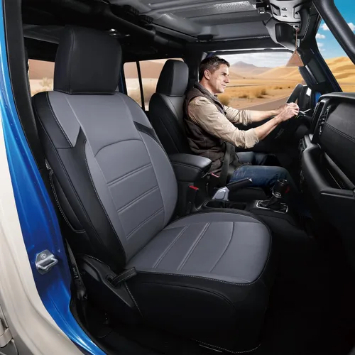 Miniatura 6 de Fundas de asiento para Jeep Gladiator, piel sintética de alta calidad, impermeable, resistente a los arañazos, ajuste personalizado para Jeep