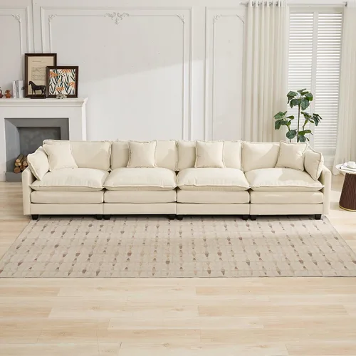 Miniatura 3 de Sofá Sillones de felpilla transpirable de 150 pulgadas para sala con diseño ergonómico, sofás para sala con modular flexible para espacios de vida