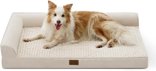 Miniatura 24 de COZY KISS Cama ortopédica para perros de tamaño mediano y pequeño, cama de jaula para perros, cama en forma de L con parte inferior antideslizante